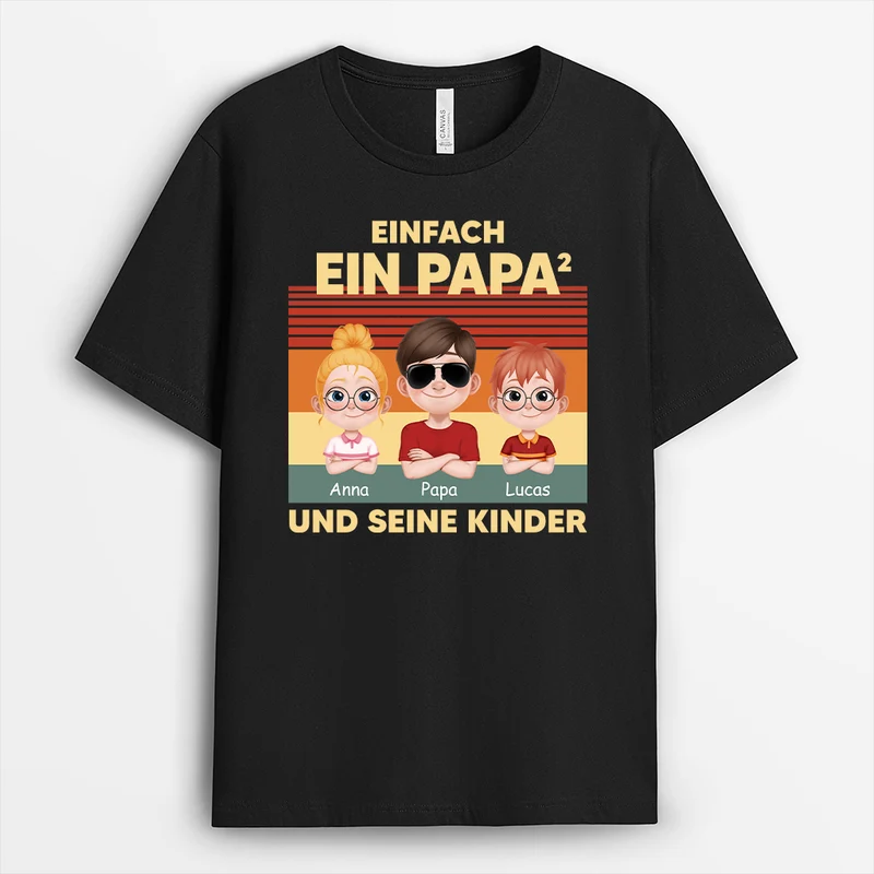 Einfach Ein Papa Mit Seiner Tochter - Personalisiertes Geschenk | Mama Papa Shirt Cartoon
