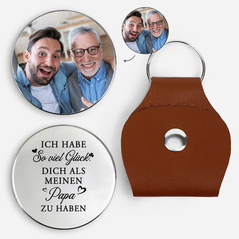 Ich Habe So Viel Glück Dich Als Meine Mama Zu Haben - Personalisierte Geschenke Foto | Pocket Hug Schlüsselanhänger Papa Mama