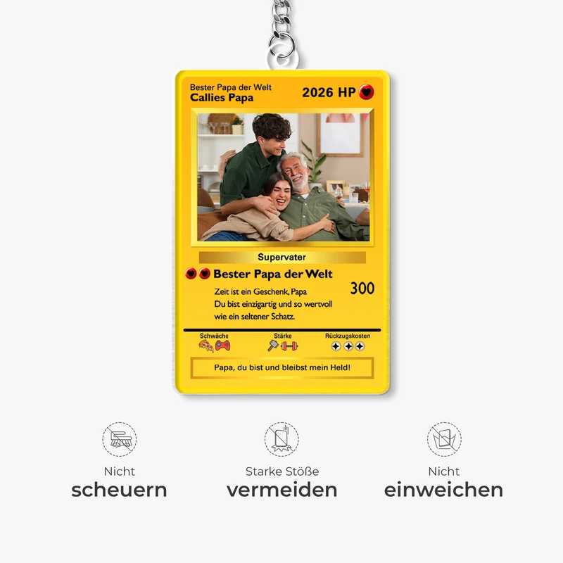 Bester Papa Der Welt - Personalisierte Geschenke Foto | Acryl Schlüsselanhänger Papa Mama