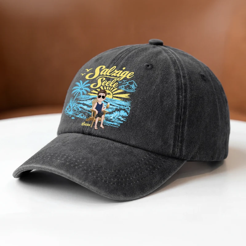 Salzige Seele - Personalisiertes Geschenk | Washed Cap Sommerurlaub