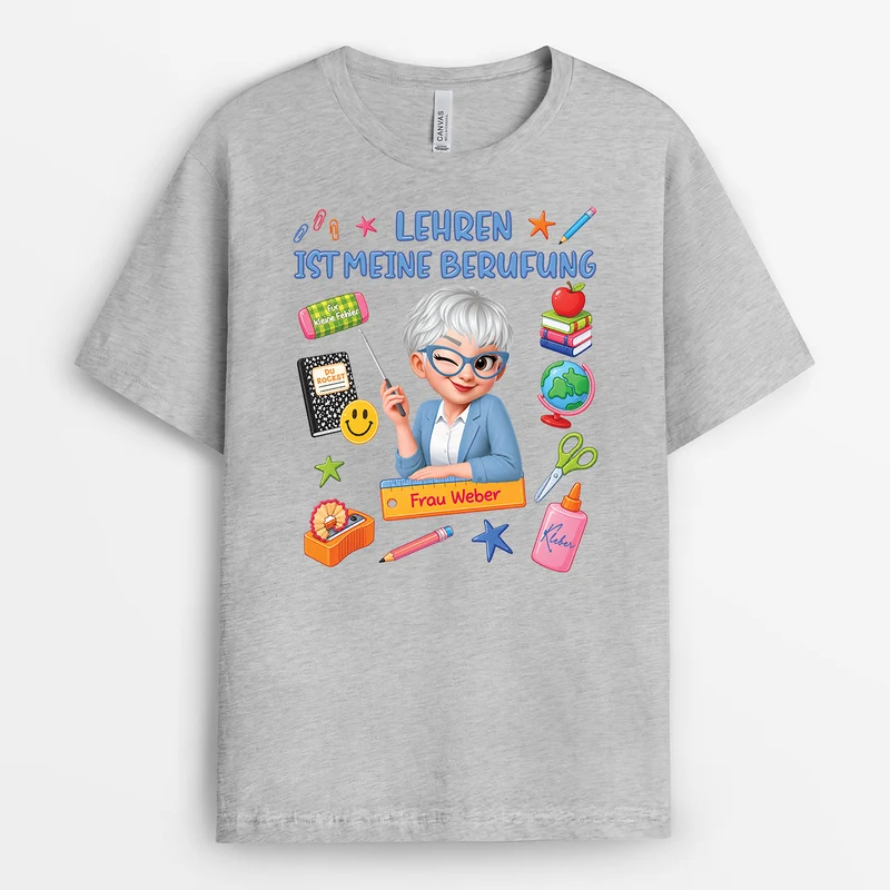 Lehren Ist Meine Berufung - Personalisiertes Geschenk Lehrer | Cartoon T Shirt