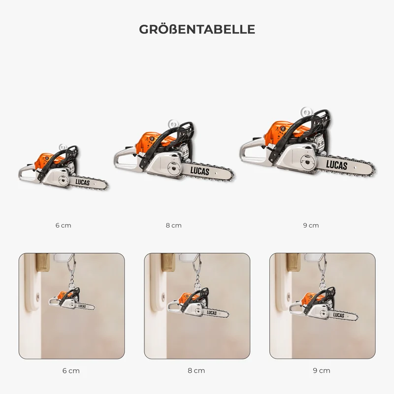 [3D-Optik] Holzfäller Kreissäge - Personalisierte Geschenke Für Männer | Acryl Schlüsselanhänger