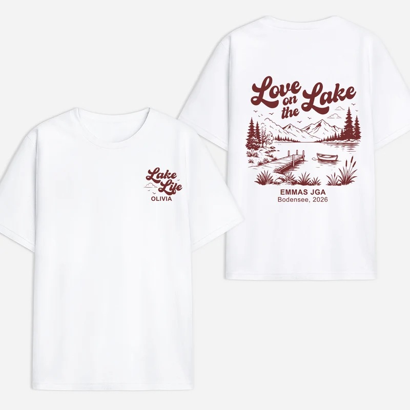 JGA Shirts Frauen Männer - Personalisierte Hochzeitsgeschenke | T Shirt Bedrucken Beidseitig Freunde Paar
