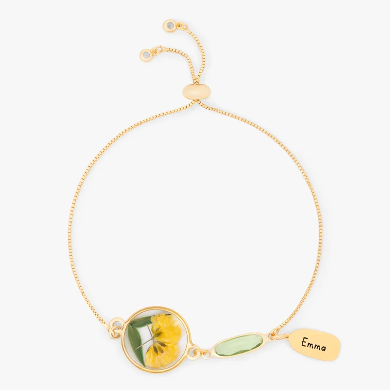 Geburtstein Geburtsblume - Personalisiertes Geschenk | Armband Für Männer Frauen