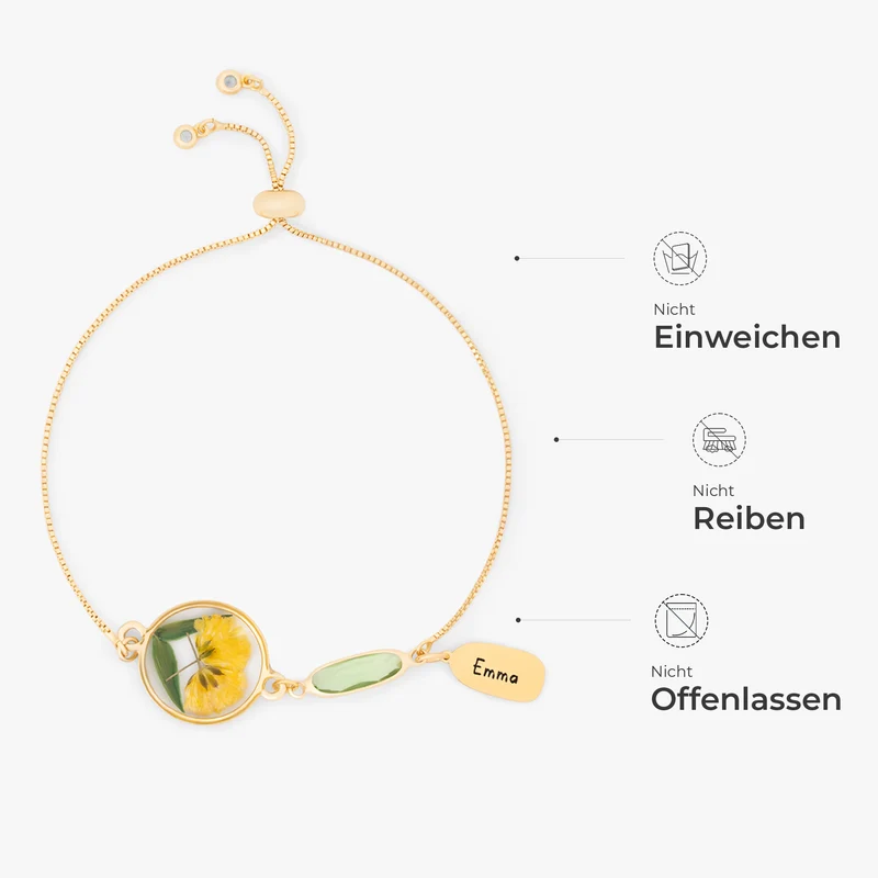 Geburtstein Geburtsblume - Personalisiertes Geschenk | Armband Für Männer Frauen