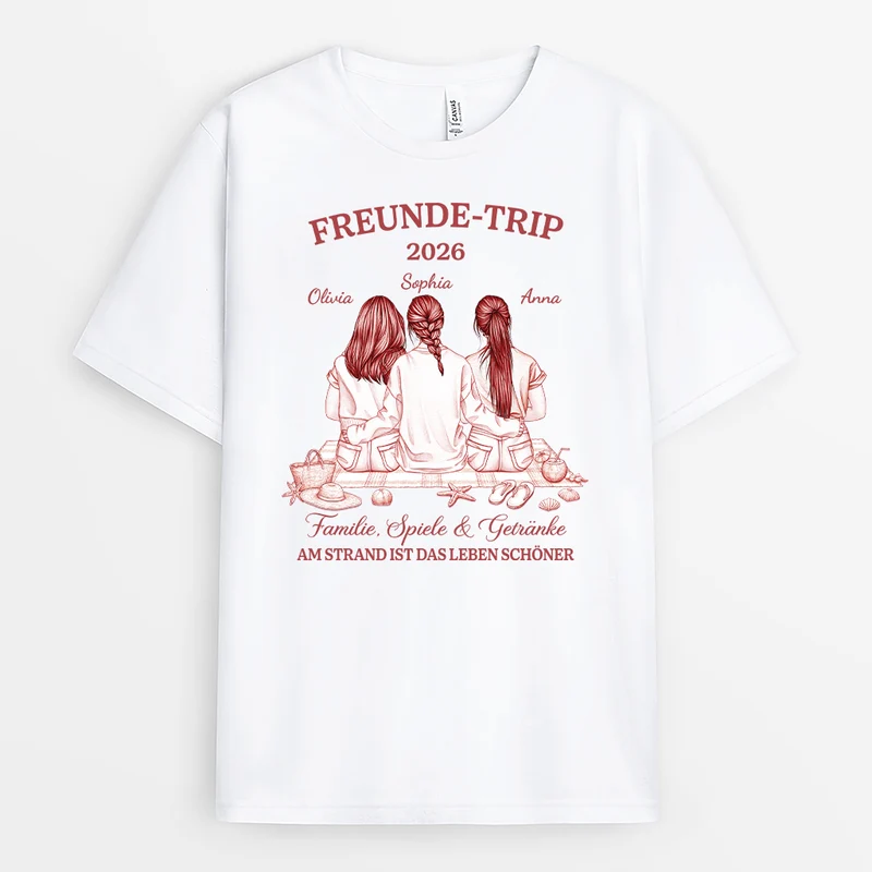 Mädels-Trip - Personalisierte Geschenke Beste Freundin | T Shirt Toile De Jouy Strand Sommer