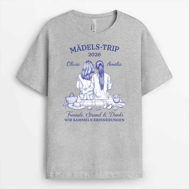 Mädels-Trip - Personalisierte Geschenke Beste Freundin | T Shirt Toile De Jouy Strand Sommer