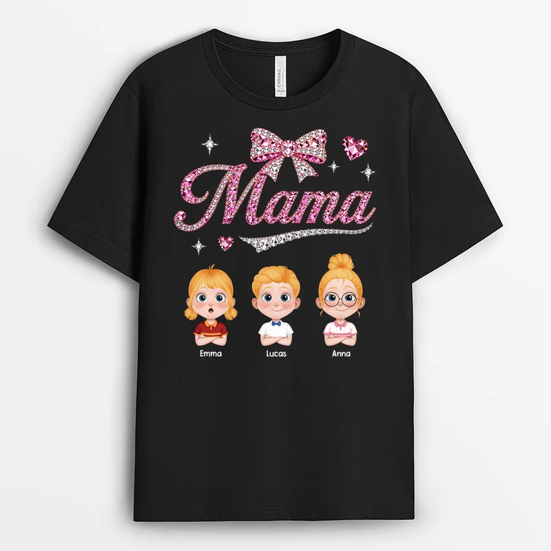 Mama Diamanten - Personalisiertes Geschenk | Oma Mama T Shirt Schwarz