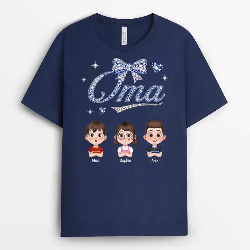 Mama Diamanten - Personalisiertes Geschenk | Oma Mama T Shirt Schwarz