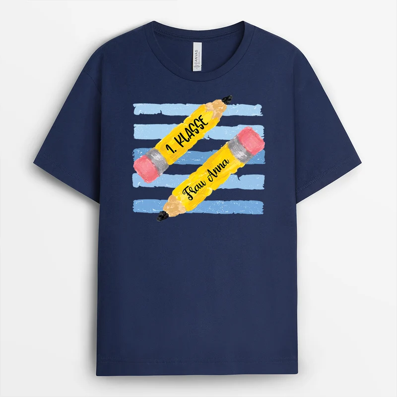 Kindergarten Schule - Personalisiertes Geschenk Lehrer | T Shirt Schwarz