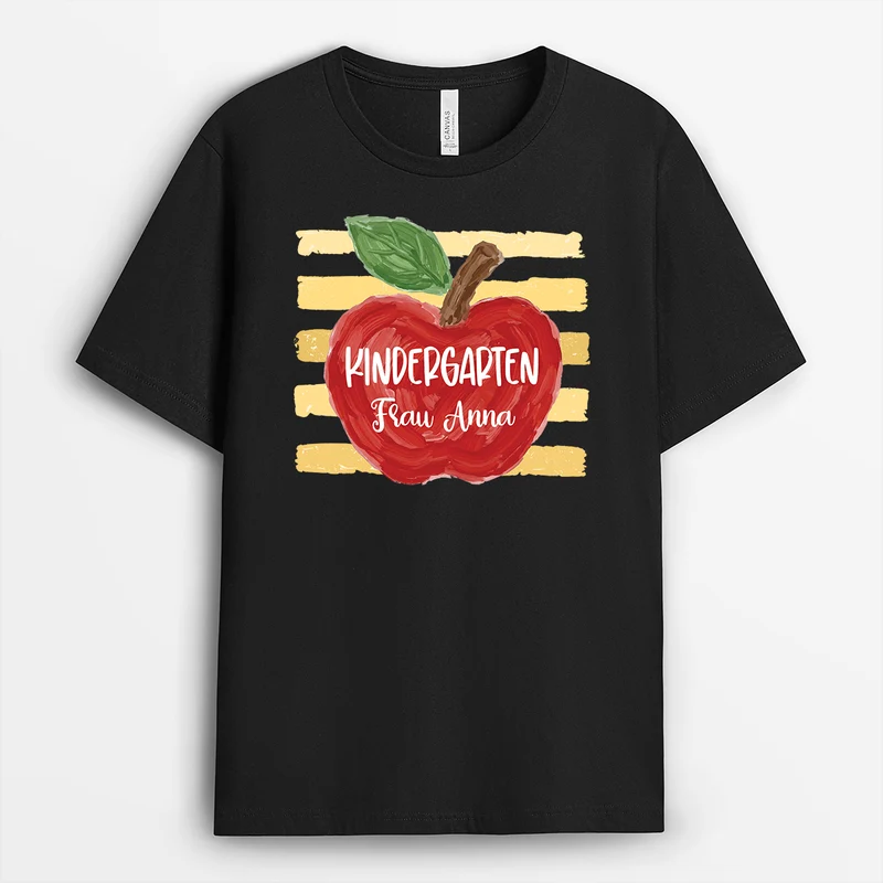 Kindergarten Schule - Personalisiertes Geschenk Lehrer | T Shirt Schwarz
