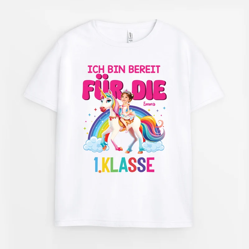 Ich Bin Bereit Für Die Schule - Personalisiertes Geschenk | T-Shirts Kinder Schulstart