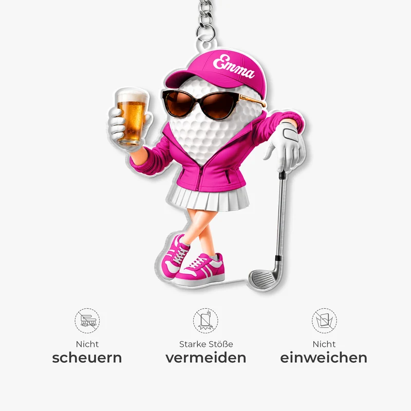 [3D-Optik] Golf - Personalisierte Geschenke Frauen | Acryl Schlüsselanhänger