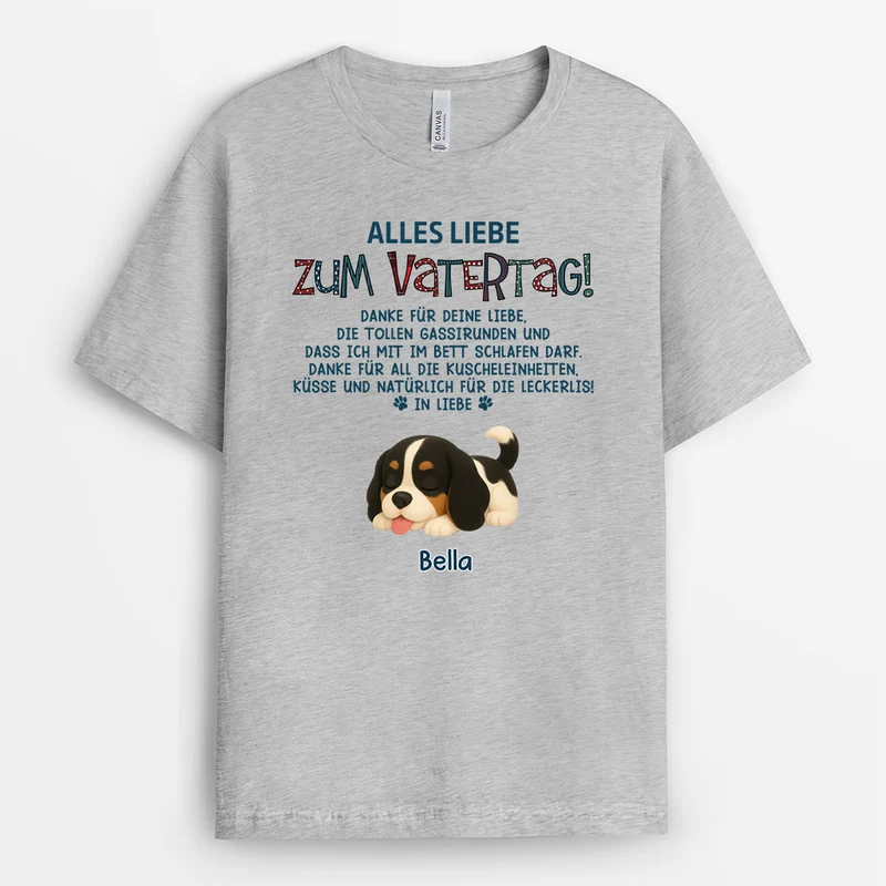 Danke Für All Die Kuscheleinheiten Küsse & Natürlich Für Die Leckerlis Muttertag Vatertag - Personalisiertes Hunde Geschenk | T Shirt