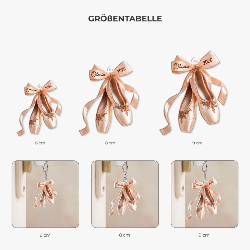 [3D-Optik] Ballettschuhe - Personalisierte Geschenke Für Frauen | Acryl Schlüsselanhänger