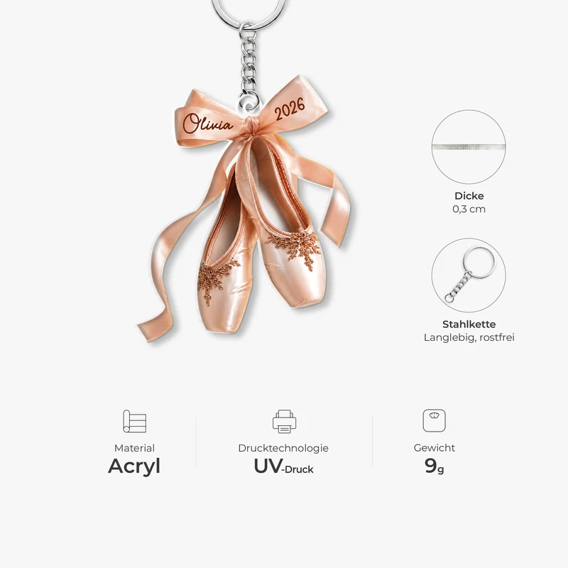 [3D-Optik] Ballettschuhe - Personalisierte Geschenke Für Frauen | Acryl Schlüsselanhänger
