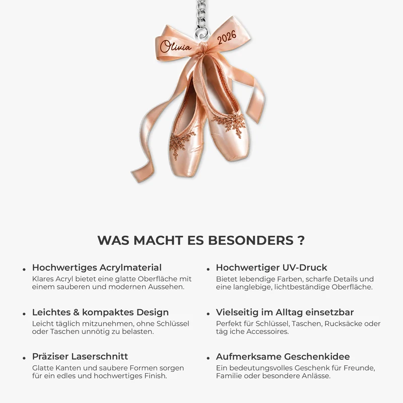 [3D-Optik] Ballettschuhe - Personalisierte Geschenke Für Frauen | Acryl Schlüsselanhänger