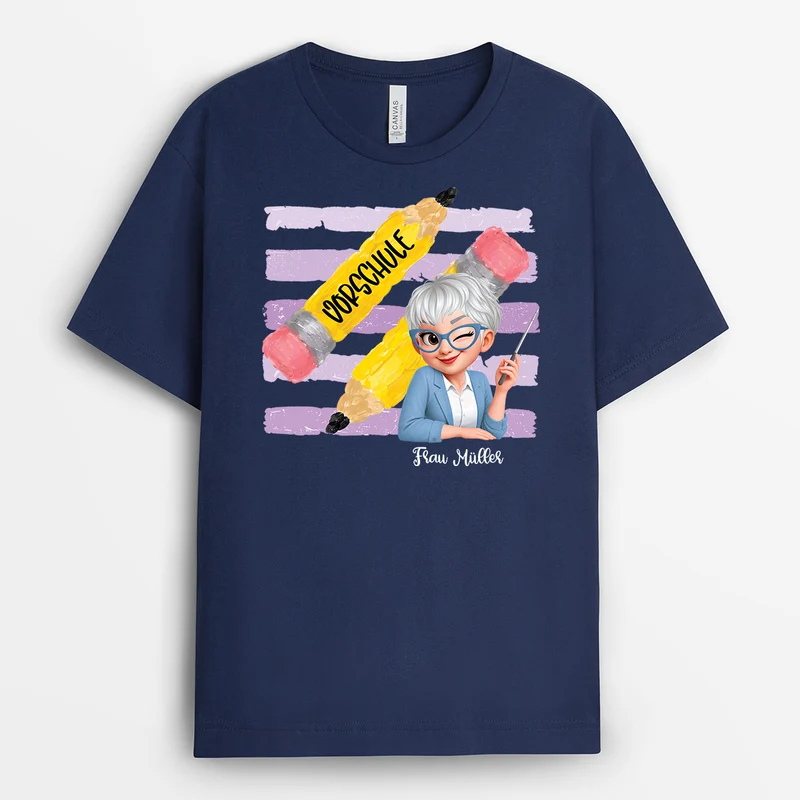 Kindergarten Geschenkschleife Bleistift - Personalisiertes Geschenk Lehrer | T Shirt Cartoon