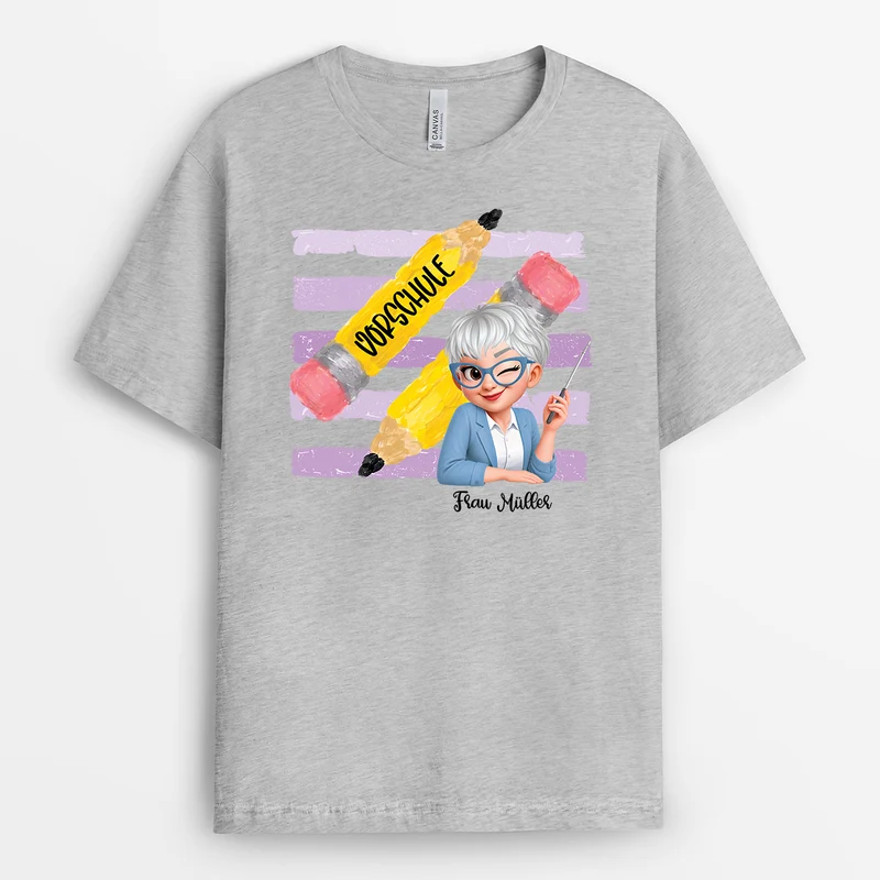 Kindergarten Geschenkschleife Bleistift - Personalisiertes Geschenk Lehrer | Cartoon T Shirt