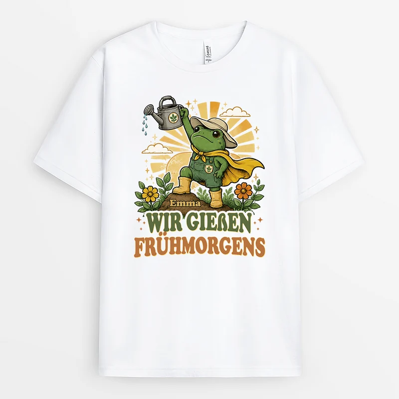Wir Gießen Frühmorgens - Personalisiertes Geschenk Garten | T Shirt Herren Damen