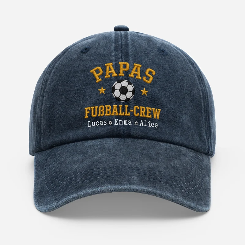 Papas Fußball-Crew - Personalisiertes Geschenk | Washed Cap Papa Mama