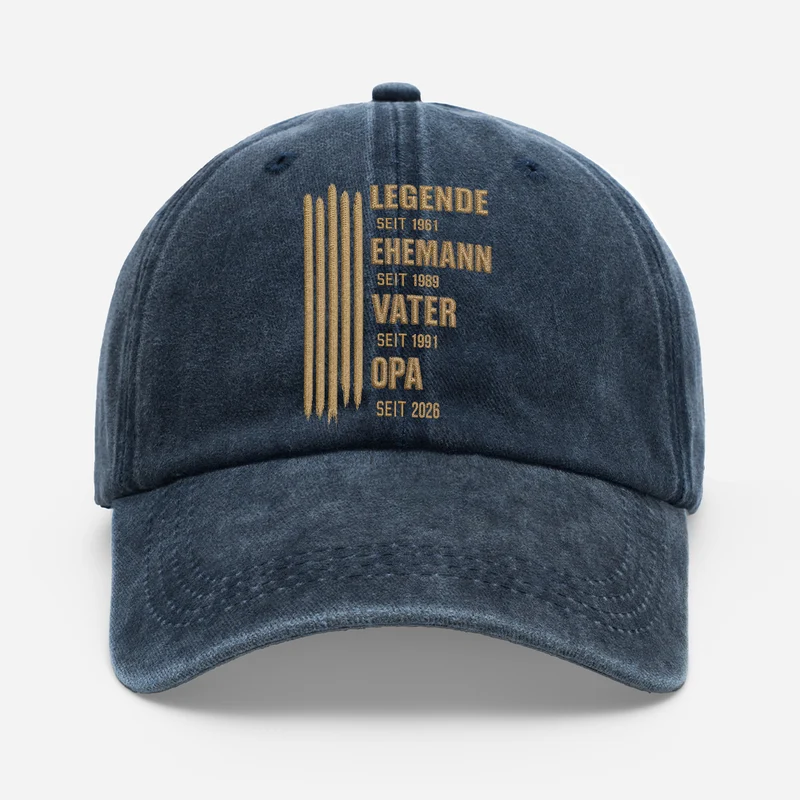 [3D-Optik] Legende Ehemann Papa Opa - Personalisiertes Geschenk | Washed Cap
