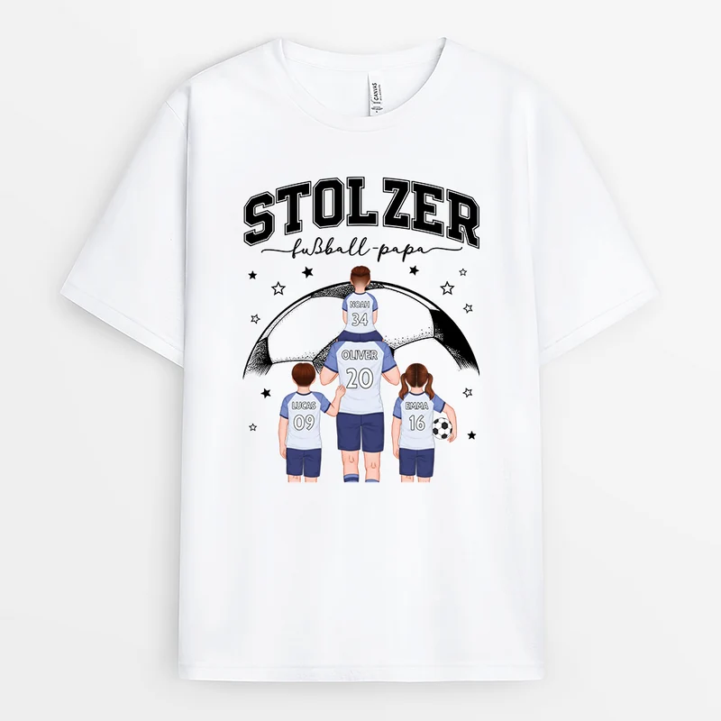 Stolzer Fußball Papa - Personalisiertes Geschenk | T-Shirt Opa