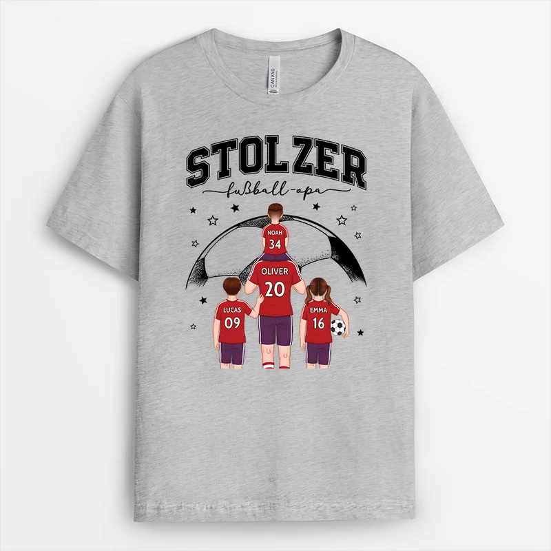 Stolzer Fußball Papa - Personalisiertes Geschenk | T-Shirt Opa