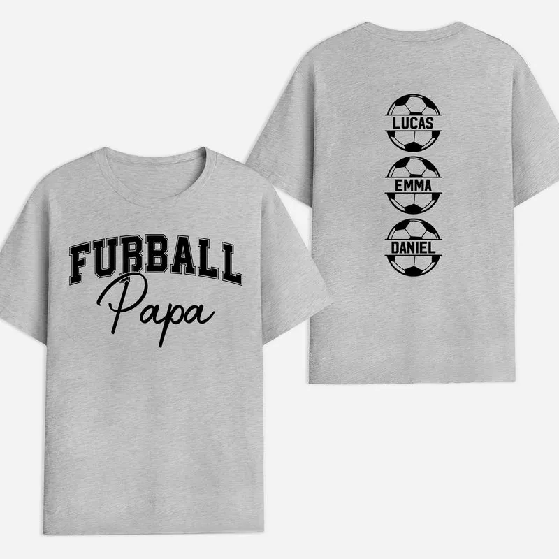 Fußball Papa Mama - Personalisiertes Geschenk | T Shirt Bedrucken Beidseitig