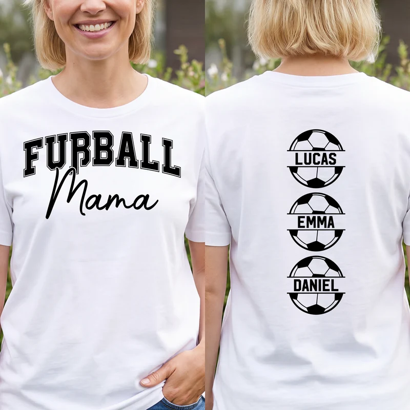 Fußball Papa Mama - Personalisiertes Geschenk | T Shirt Bedrucken Beidseitig