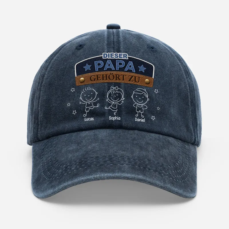 Diese Mama Gehört Zu Stickmen - Personalisiertes Geschenk | Washed Cap Mama Papa