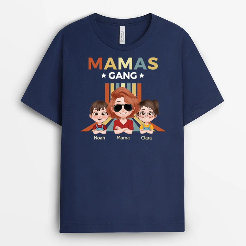 Papas Gang - Personalisiertes Geschenk | Opa Papa Shirt Cartoon Tarnmuster Bunt