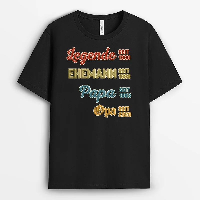 Legende Ehemann Papa Opa Seit Vintage - Personalisiertes Geschenk | T-Shirt Opa