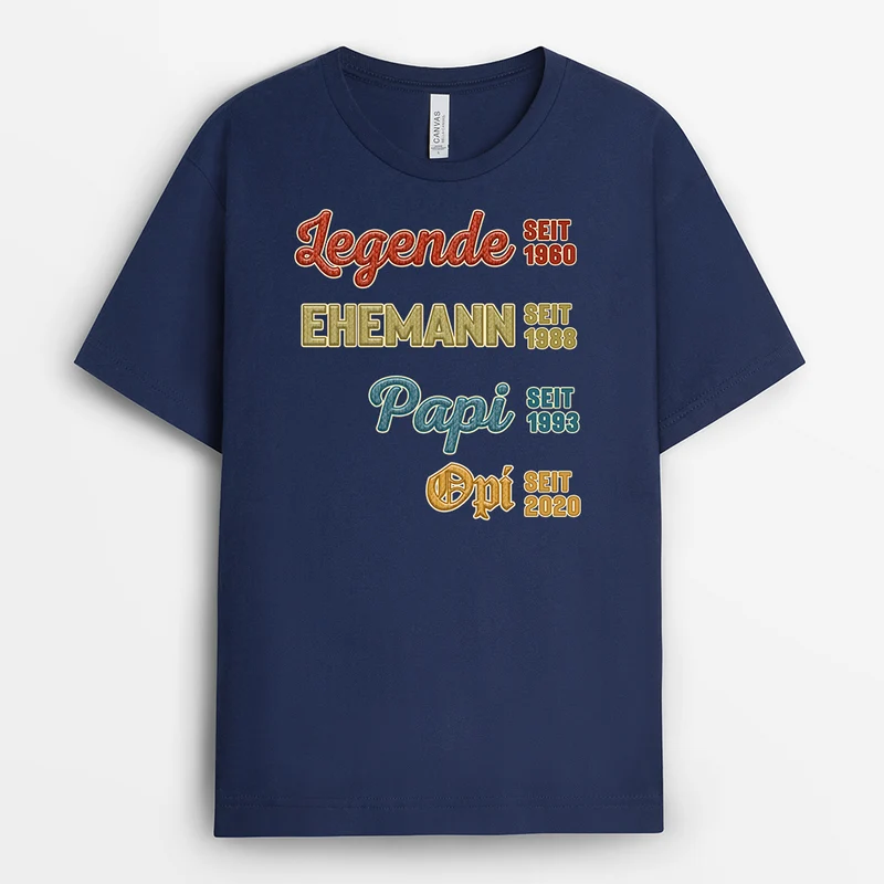 Legende Ehemann Papa Opa Seit Vintage - Personalisiertes Geschenk | T-Shirt Opa