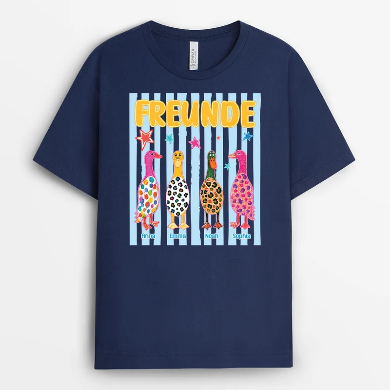 Besties Gänse - Personalisiertes Geschenk | Freundschafts T Shirts Schwarz