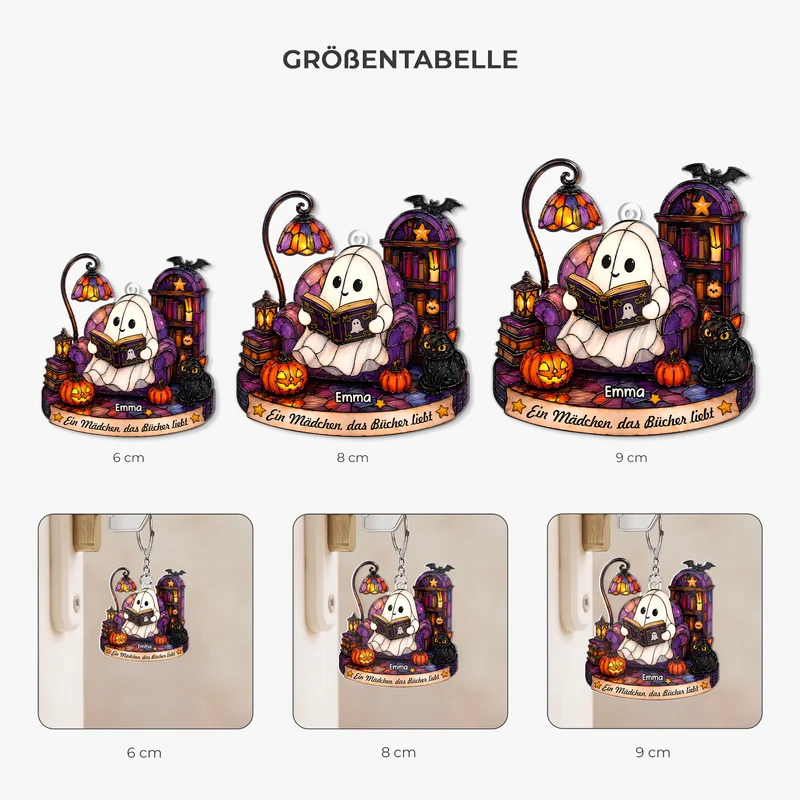 Ein Mädchen Das Bücher Liebt - Personalisiertes Geschenk | Acryl Schlüsselanhänger Für Leseratten Frauen Männer Halloween
