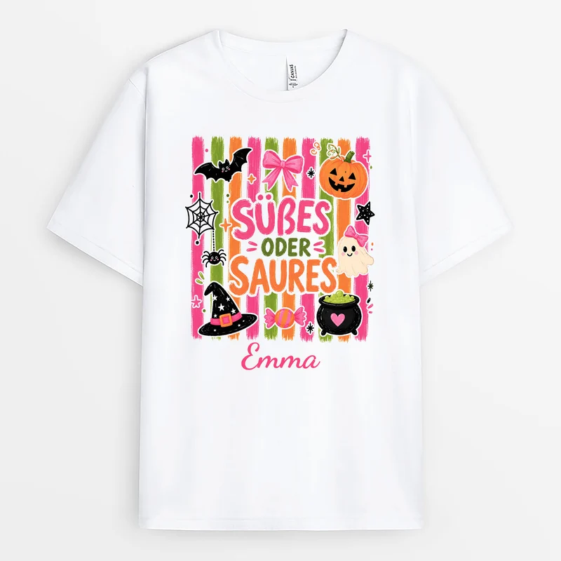 Süßes Oder Saures - Personalisiertes Geschenk | T Shirt Männer Damen Halloween