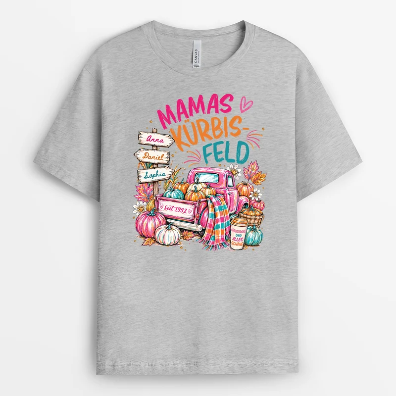 Omas Kürbisfeld - Personalisiertes Geschenk | Mama Oma T Shirt Herbst Halloween