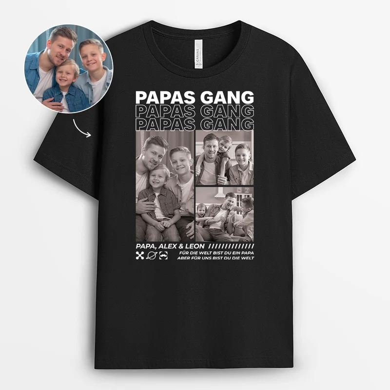 Papas Gang - Personalisierte Geschenke Foto | Mama Papa Shirt