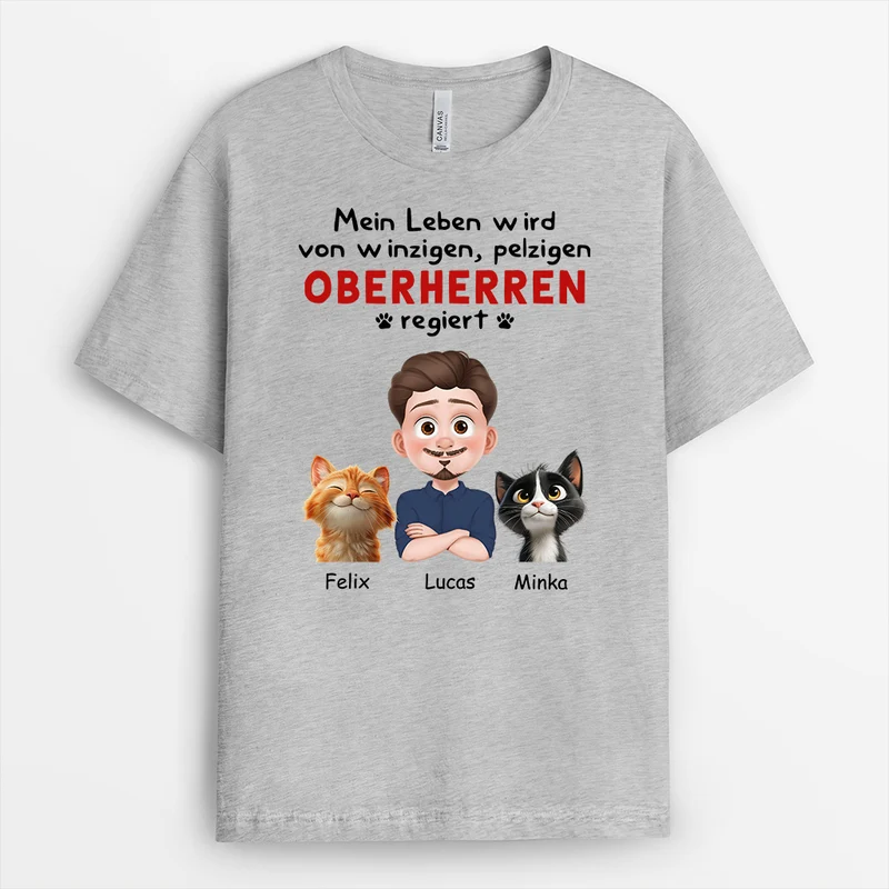 Mein Leben Wird Von Kleinen Flauschigen Herrschern Regiert - Personalisiertes Geschenk | Hunde & Katzen T Shirt