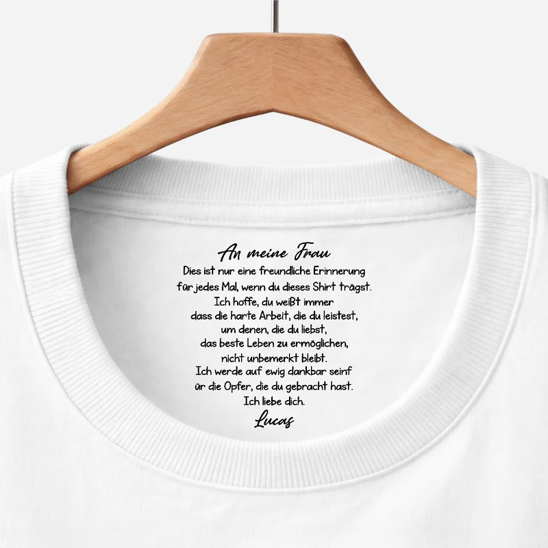 Ich Werde Dir Auf Ewig Dankbar Sein Für All Die Opfer Die Du Bringst - Personalisierte Geschenke Paar | Weißes T Shirt Nackenlabel Drucken