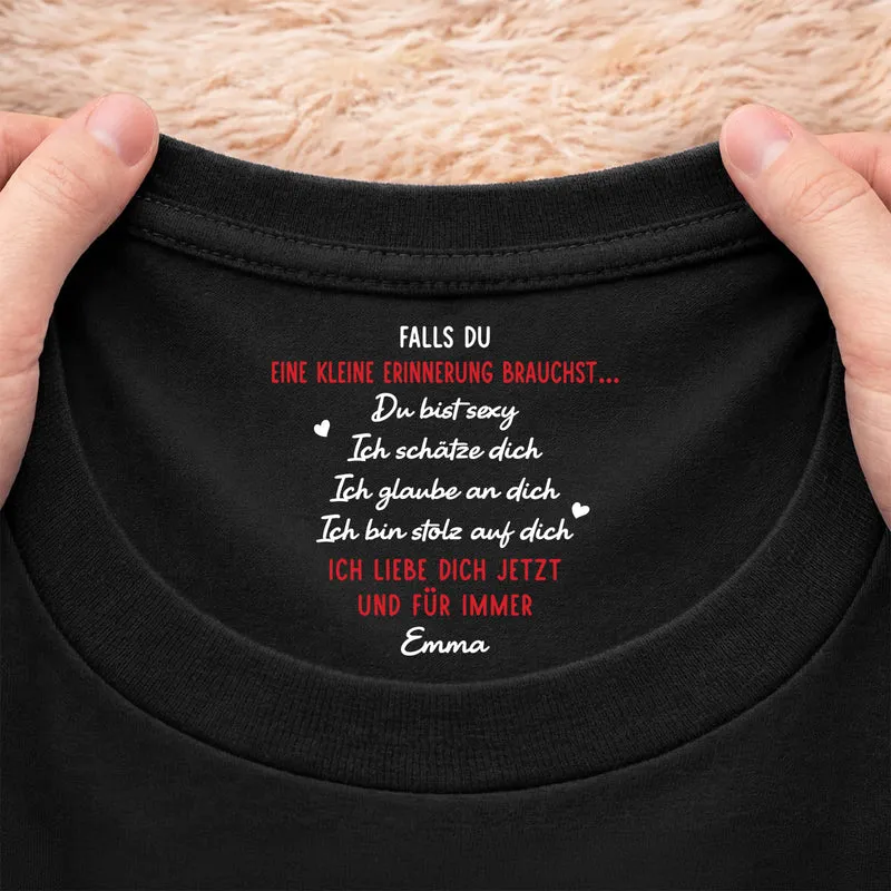 Ich Liebe Dich Jetzt Und Für Immer - Personalisierte Geschenke Paar | Schwarzes T Shirt Nackenlabel Drucken