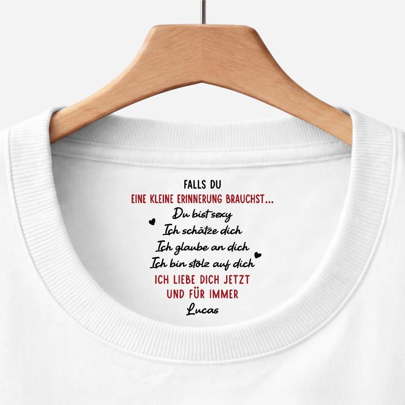Ich Liebe Dich Jetzt Und Für Immer - Personalisierte Geschenke Paar | Weißes T Shirt Nackenlabel Drucken