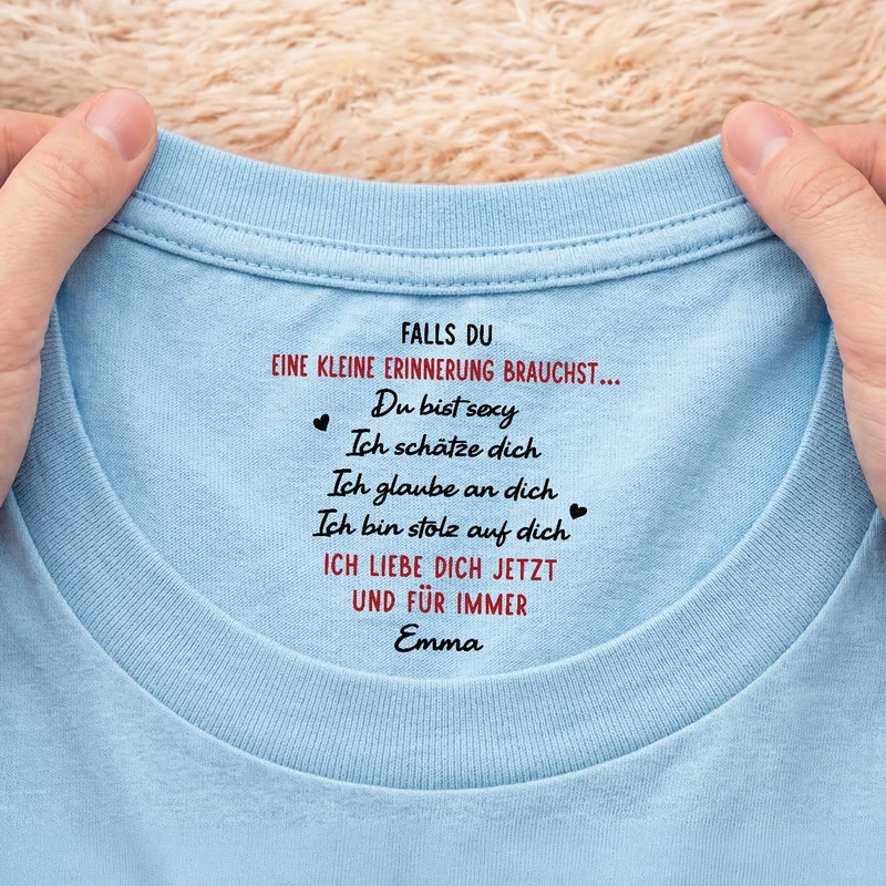 Ich Liebe Dich Jetzt Und Für Immer - Personalisierte Geschenke Paar | Weißes T Shirt Nackenlabel Drucken