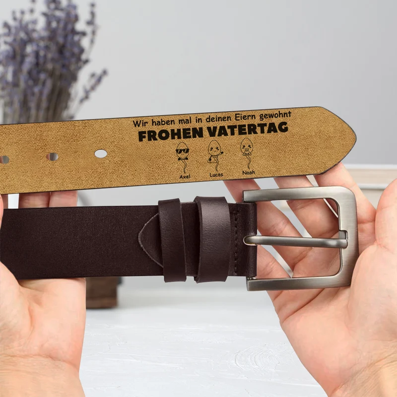 Wir Haben Mal In Deinen Eiern Gewohnt Frohen Vatertag - Personalisiertes Geschenk Papa | Lustige Gürtel