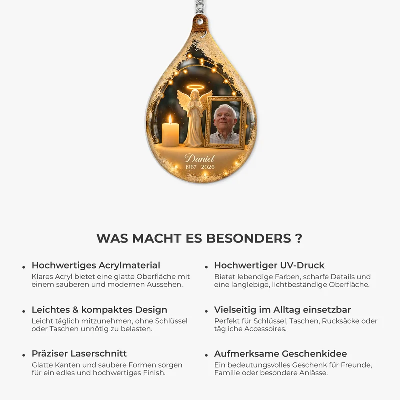 Trauerengel - Personalisierte Trauergeschenke | Acryl Schlüsselanhänger Foto
