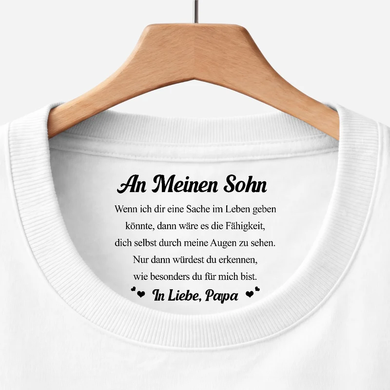 Du Bist Ganz Was Besonderes Für Mich - Personalisiertes Geschenk | Weißes T Shirt Nackenlabel Drucken Sohn Tochter Männer Frauen