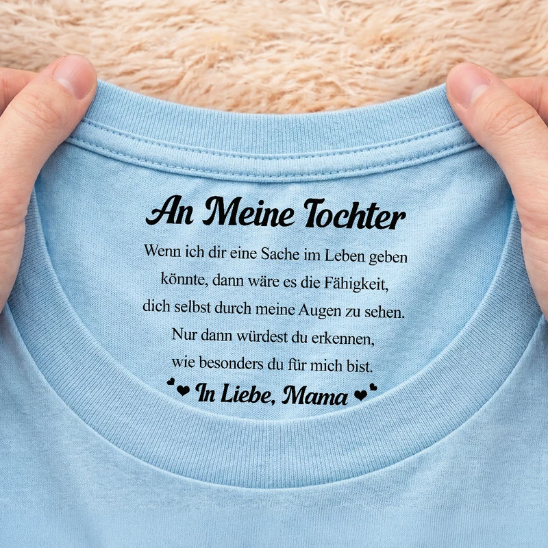 Du Bist Ganz Was Besonderes Für Mich - Personalisiertes Geschenk | Weißes T Shirt Nackenlabel Drucken Sohn Tochter Männer Frauen