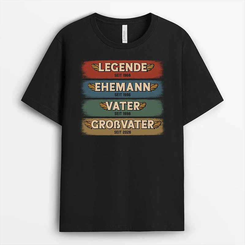 Legende Ehemann Papa Opa Vintage - Personalisiertes Geschenk | T-Shirt Opa