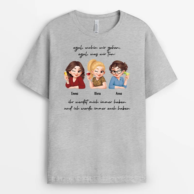 Ich Werde Immer Bei Dir Sein - Personalisiertes Geschenk | Freundschafts T Shirts Cartoon